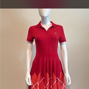 Lacoste Bright Red Polo Top with Signature Crocodile